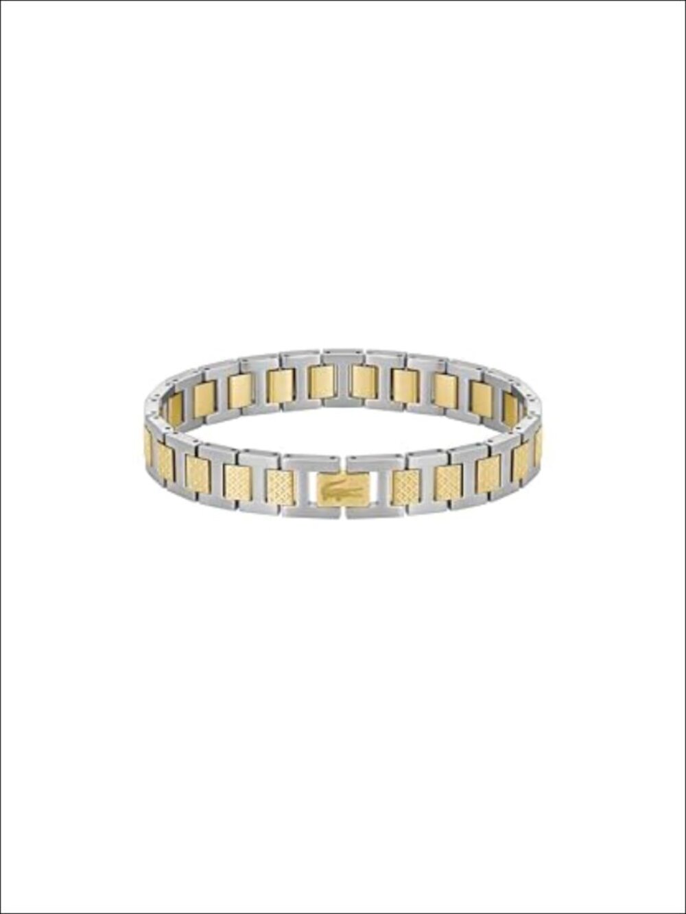 Lacoste Metropole H-Link Bracelet – Polished Stainless Steel with Crocodile
